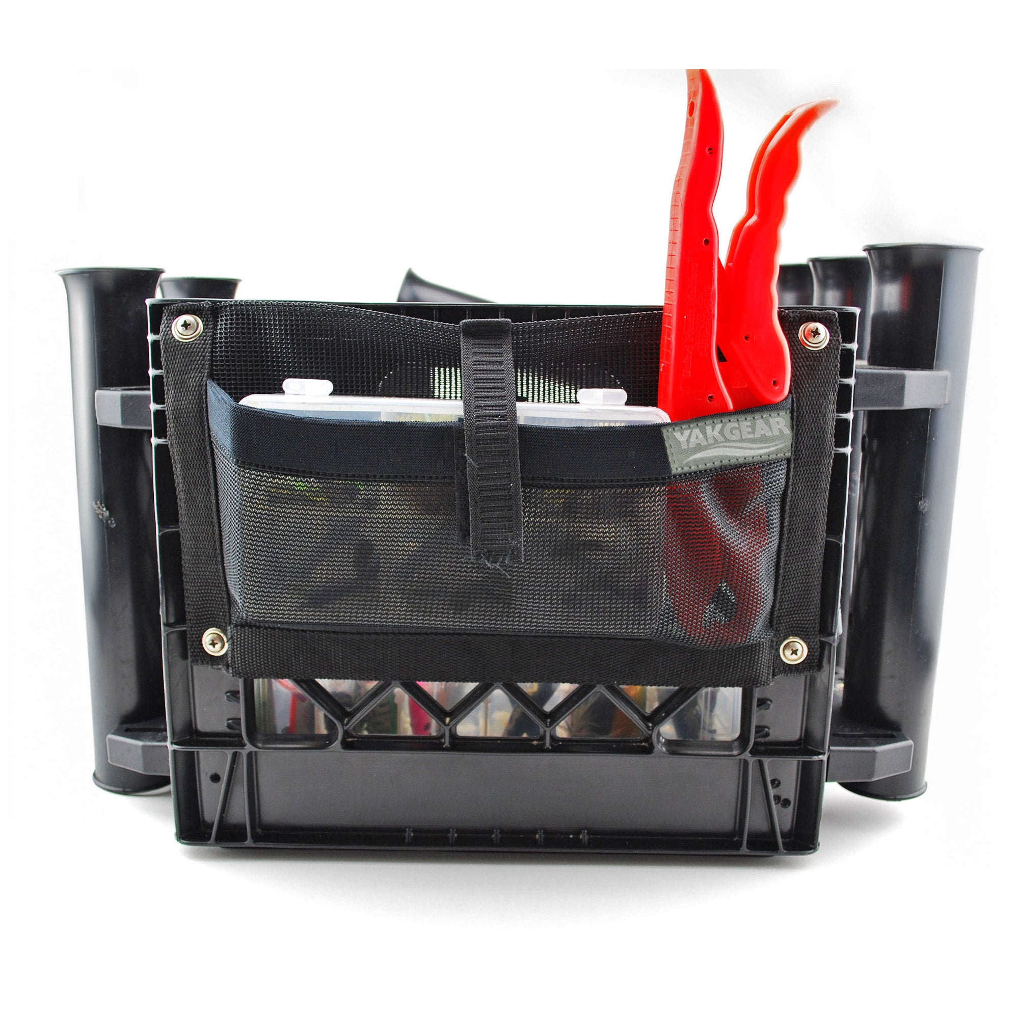 fishing rod holder milk crate YakGear Kayak Angler in Crate